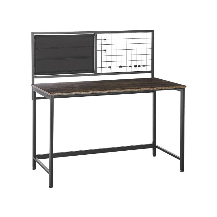 Home Office Desk 118 x 60 cm Dark Wood with Black VINCE