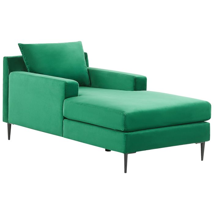 Velvet Chaise Lounge Green GUERET