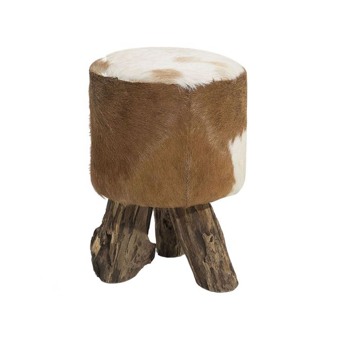 Goatskin Leather Footstool KENT