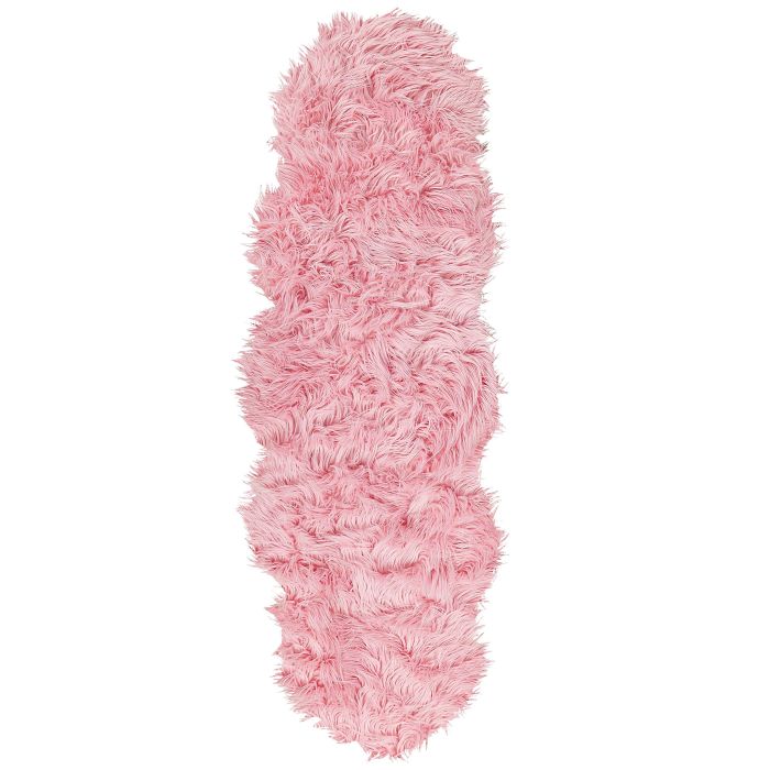 Faux Sheepskin Rug Pink MAMUNGARI