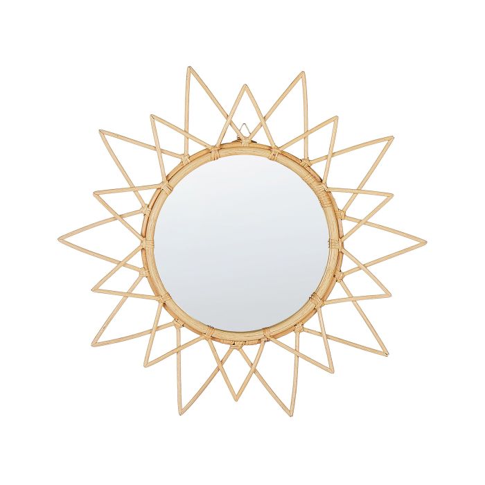 Rattan Sunburst Wall Mirror 61cm Natural