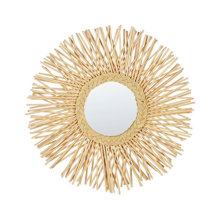 Rattan Sunburst Wall Mirror 60cm Natural