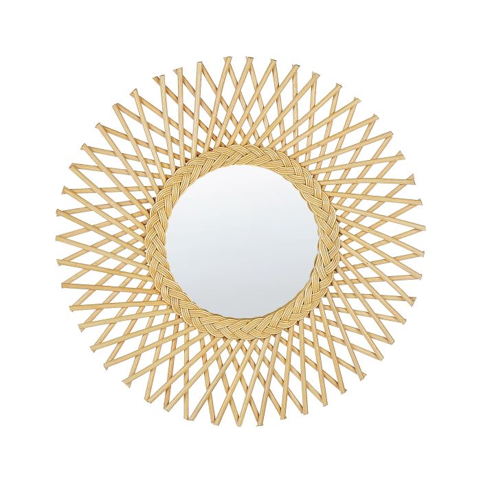 Rattan Sunburst Wall Mirror 60cm Natural