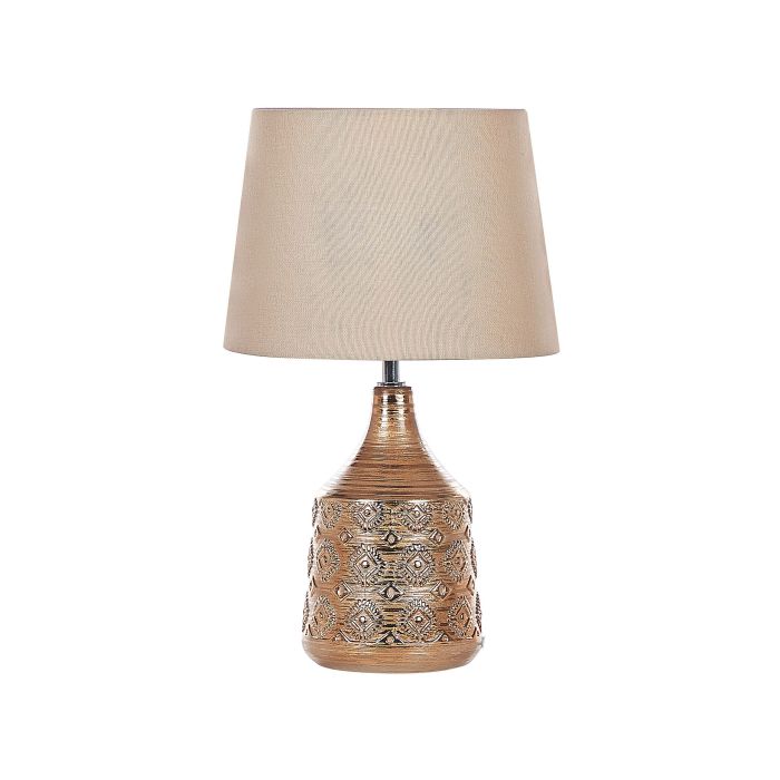 Ceramic Table Lamp Golden Brown WARI