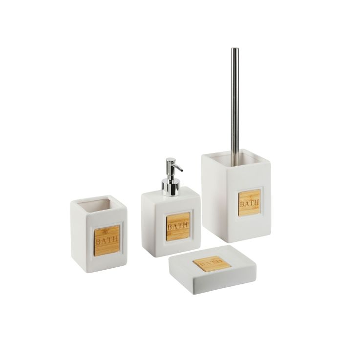 Ceramic 4-Piece Bathroom Accessories Set Beige KOUROU