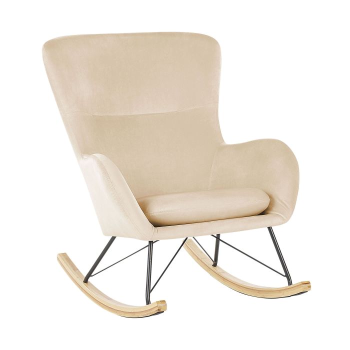 Velvet Rocking Chair Beige ELLAN