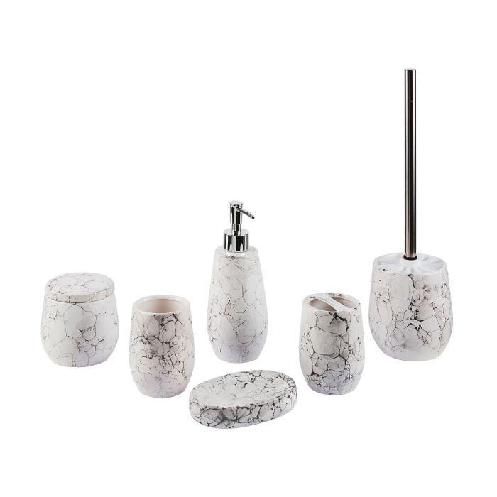 Ceramic 6-Piece Bathroom Accessories Set White CALLELA
