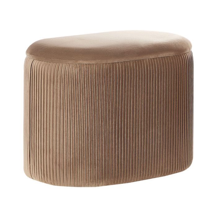 Velvet Storage Pouffe Beige RICHLAND