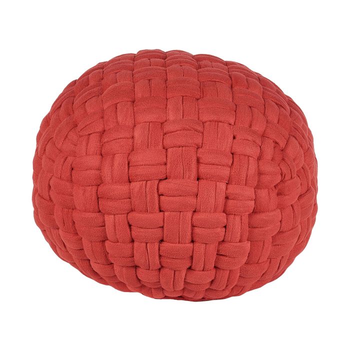 Velvet Pouffe Ottoman 45 x 35 cm Red HOPA
