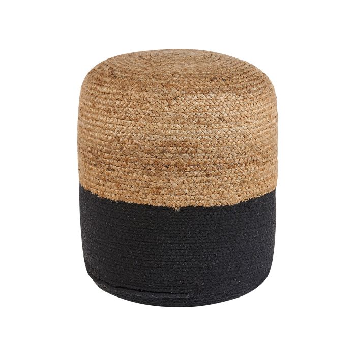 Jute Woven Pouffe Black DALAMA