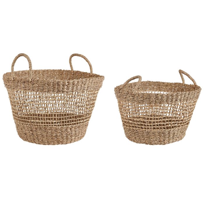 Set of 2 Seagrass Baskets Natural