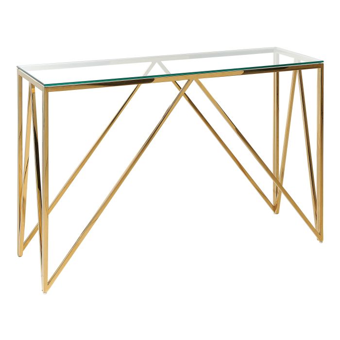 Glass Top Console Table Gold WESO