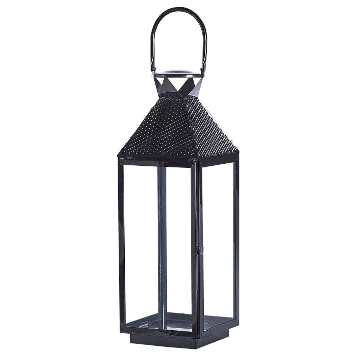 Steel Candle Lantern 54 cm Black BALI