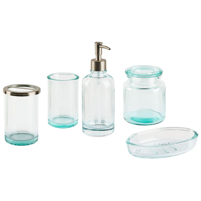 Glass 5-Piece Bathroom Accessories Set Green AMARGA