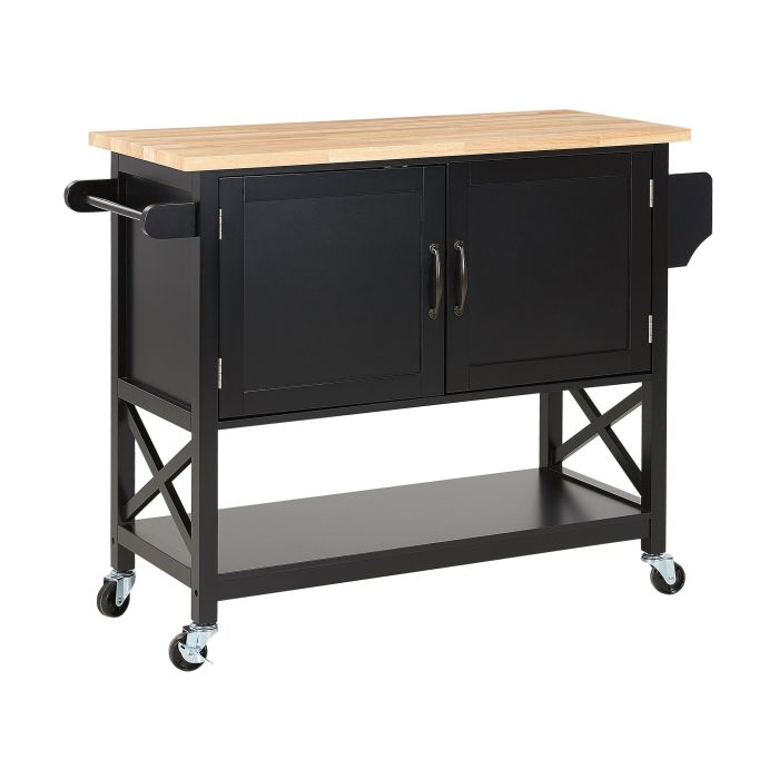 2 Door Kitchen Trolley Black MELE
