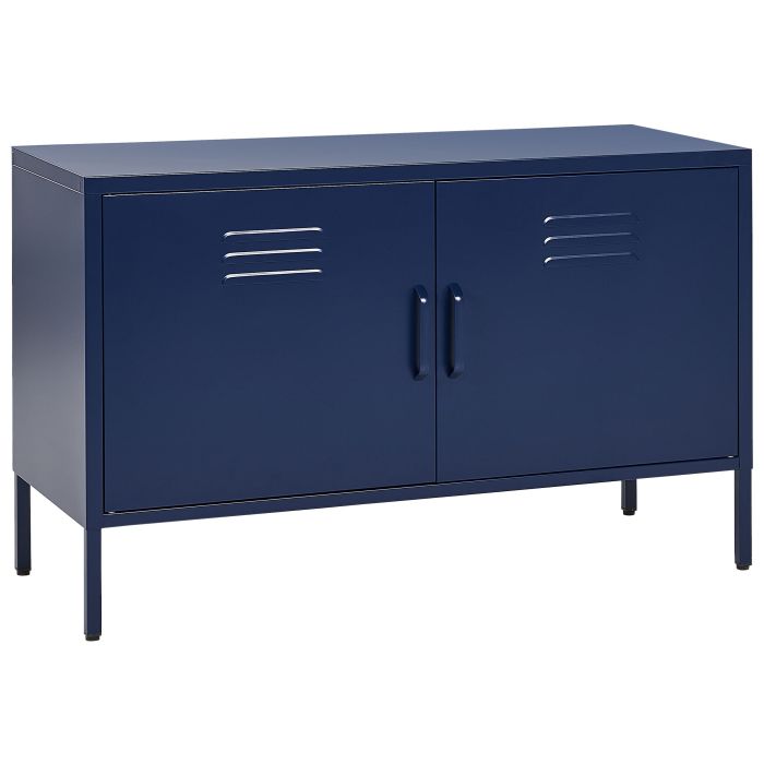 2 Door Metal Sideboard Navy Blue URIA