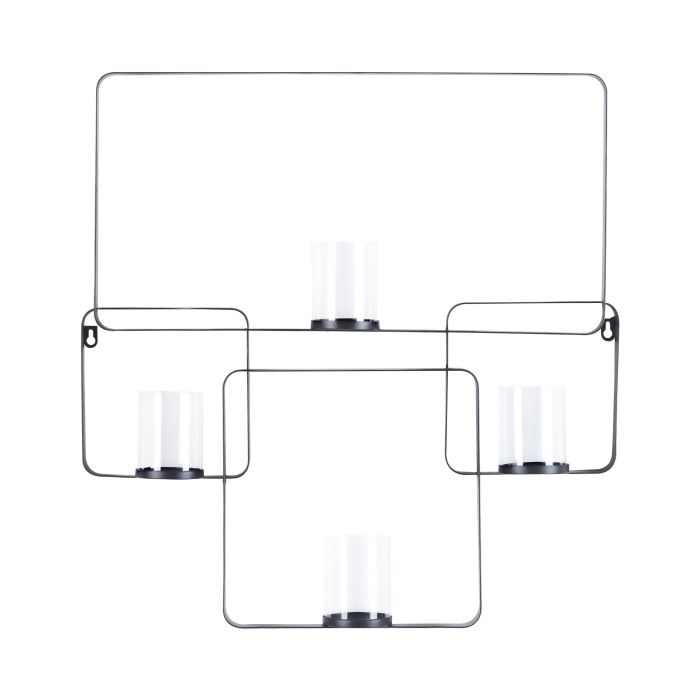 Metal Wall Candle Holder 65cm Black