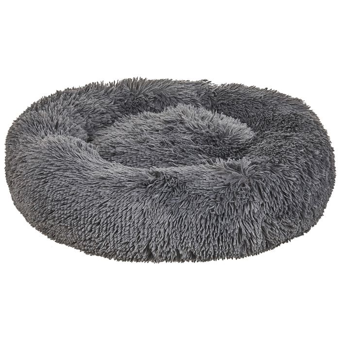 Faux Fur Pet Bed Ã¸ 80 cm Dark Grey KULU