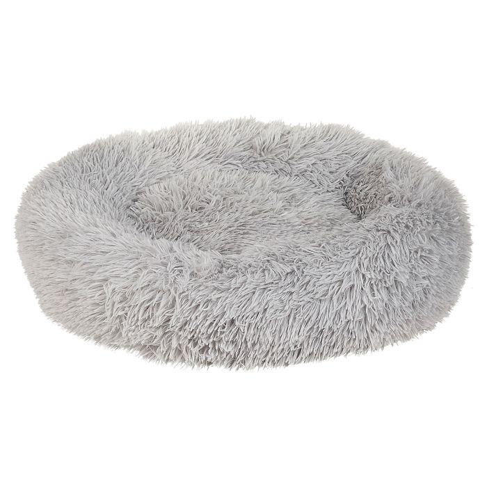Faux Fur Pet Bed ø 60 cm Light Grey KULU