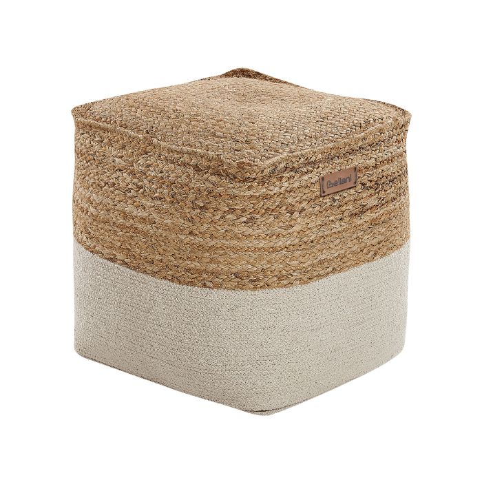 Jute Woven Pouffe Beige KIRAMA