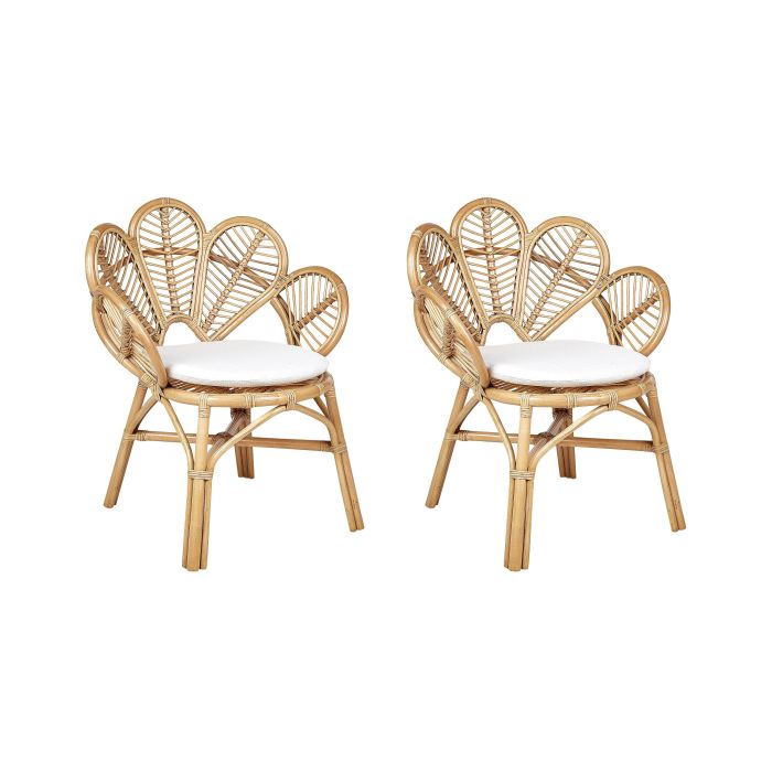 Set of 2 Rattan Peacock Chairs Natural FLORENTINE II