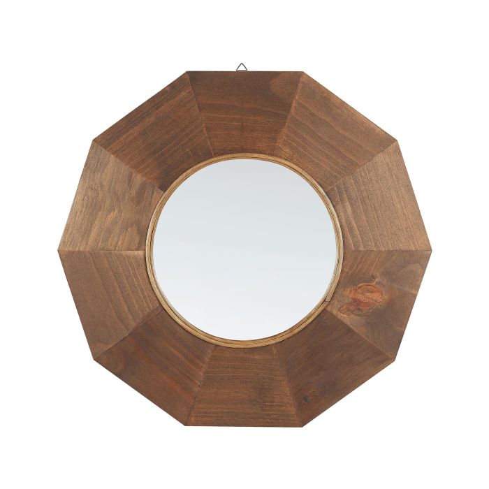 Wooden Wall Mirror 60x60cm Brown