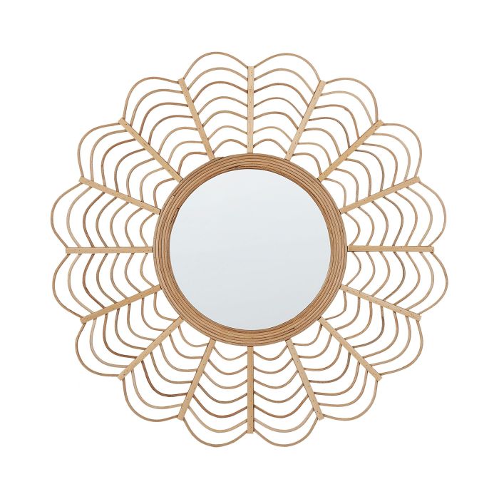 Bamboo Sunburst Wall Mirror 60cm Natural