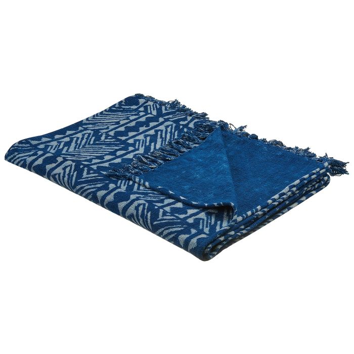 Cotton Blanket 130 x 180 cm Navy Blue SHIVPURI