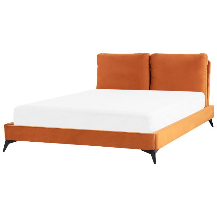 Velvet EU King Size Bed Orange MELLE
