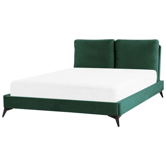 Velvet EU Double Size Bed Green MELLE