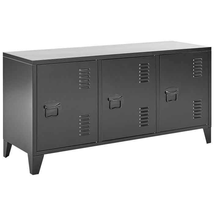 3 Door Steel Sideboard Black CARDIFF