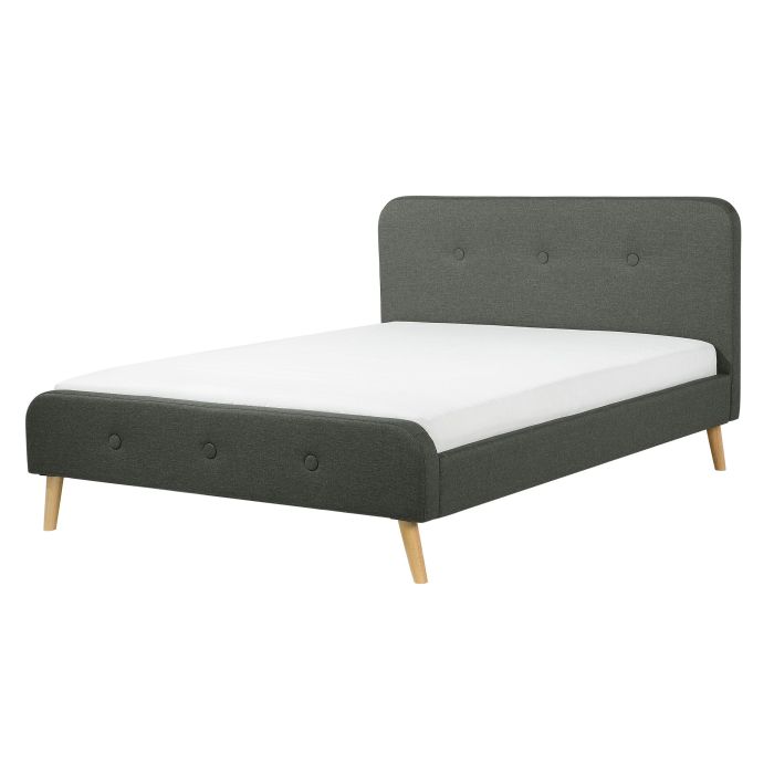 Fabric EU Double Size Bed Grey RENNES
