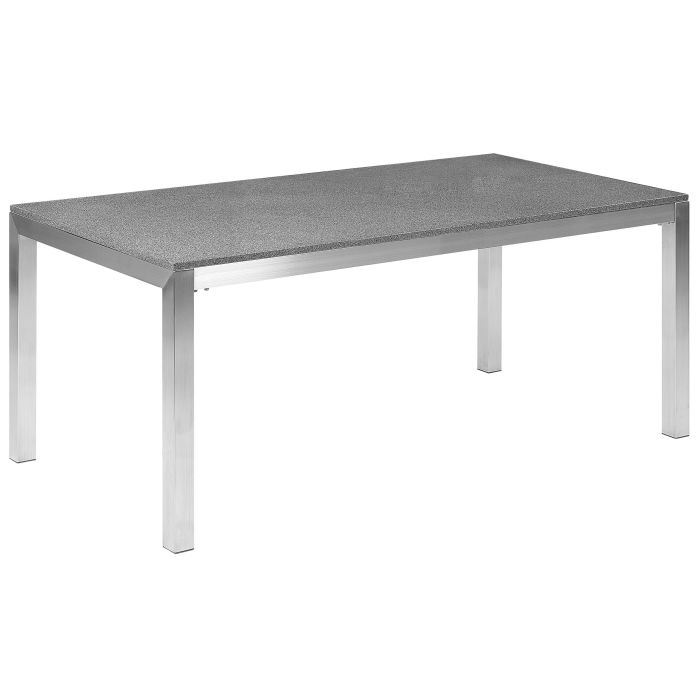 Granite Garden Table 180 x 90 cm Grey GROSSETO