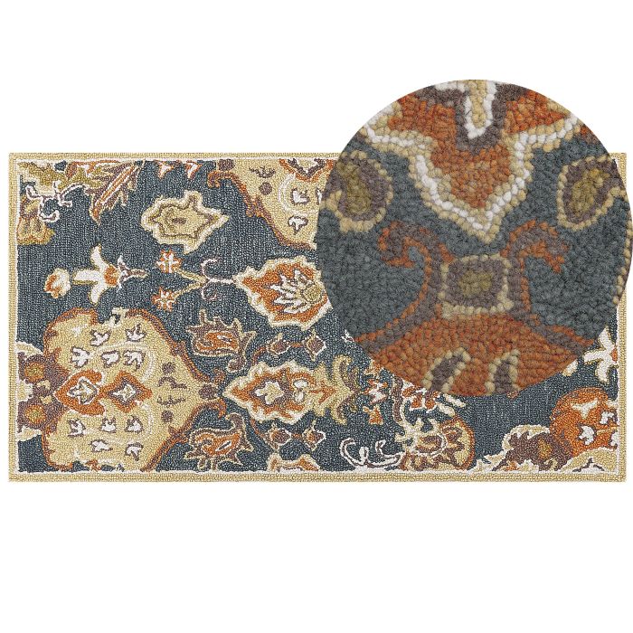 Wool Area Rug 80x150cm Multicolour