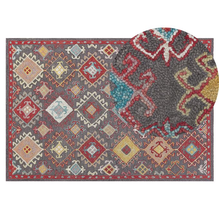 Wool Area Rug 140x200cm Multicolour