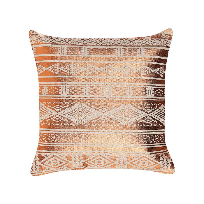 Cotton Cushion Geometric Pattern 50x50cm Copper