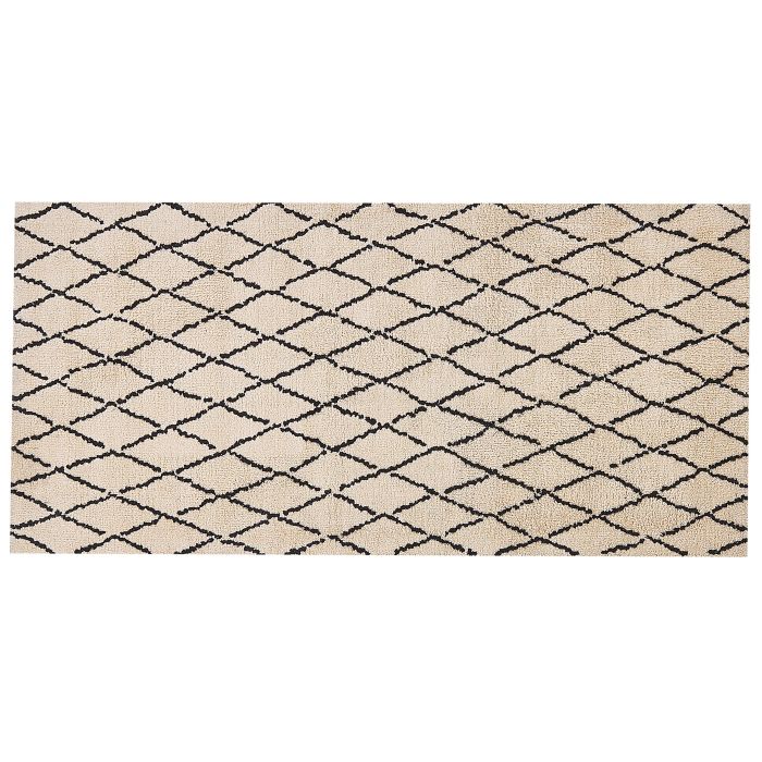 Area Rug 80x150cm Beige and Black