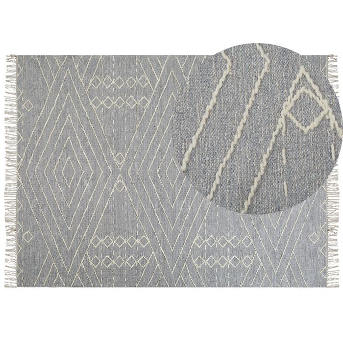 Cotton Area Rug 160x230cm Grey and White