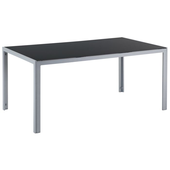 Garden Dining Table 160 x 90 cm Black CATANIA