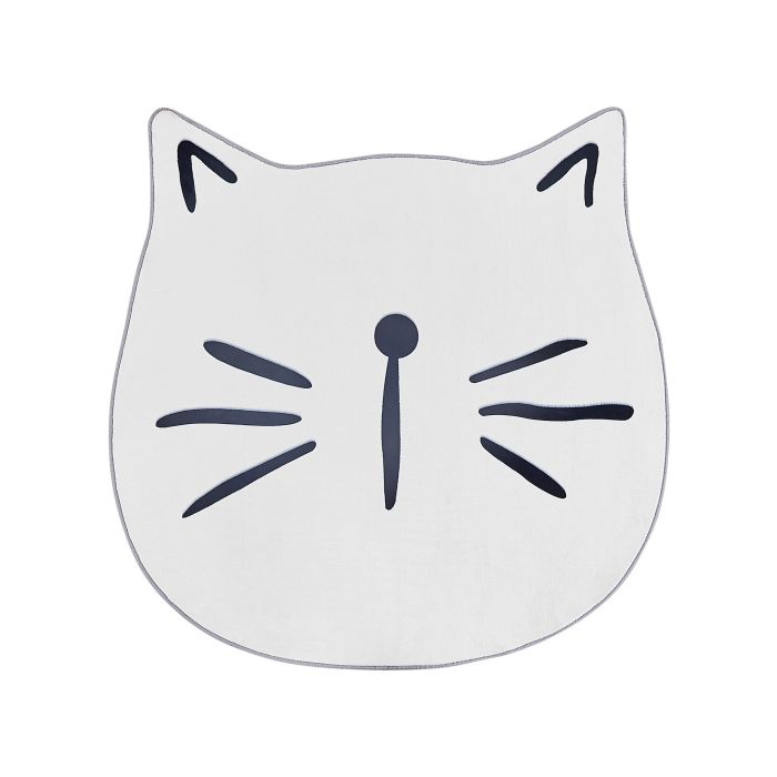 Kids Rug Cat Print 100cm White