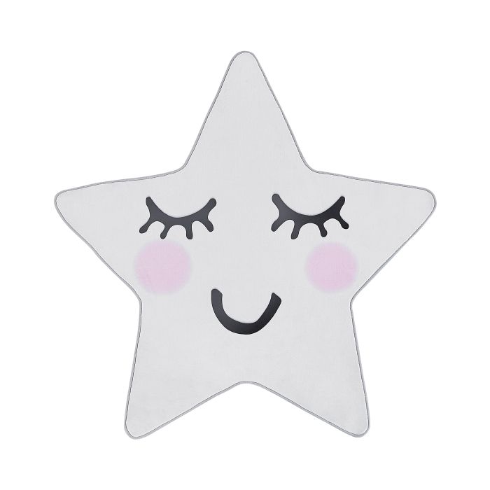 Kids Rug Star Print 120x120cm White
