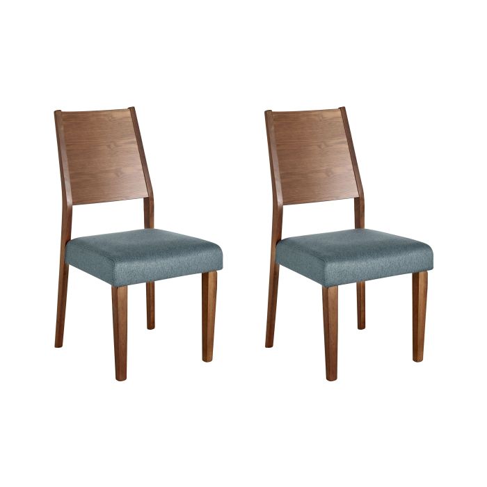 Set of 2 Wooden Dining Chairs Grey ELMIRA