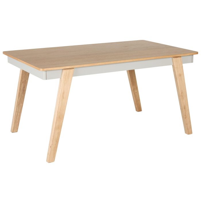 Dining Table 150 x 90 cm Light Wood and Grey PHOLA
