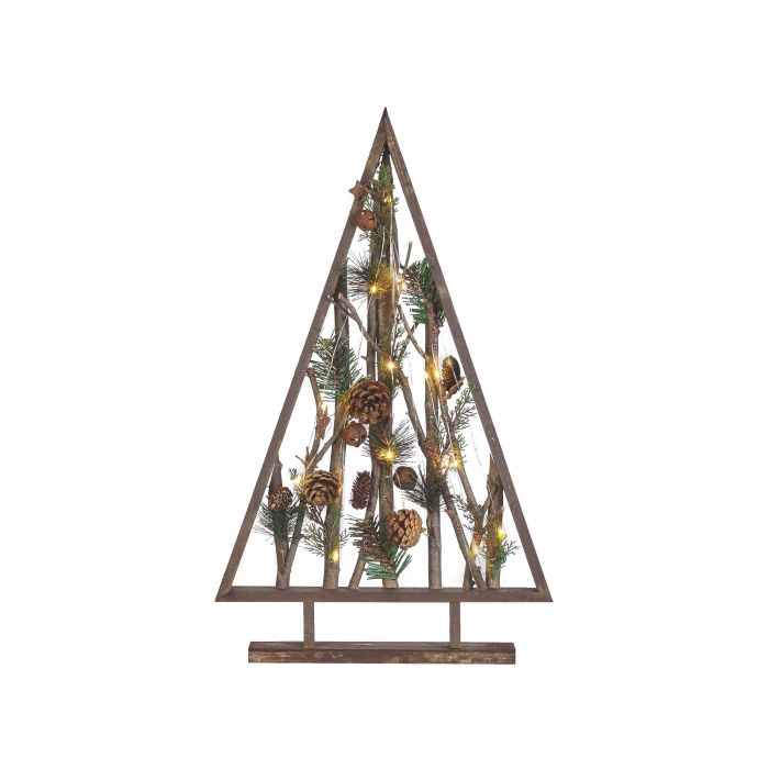 Decorative Figurine Christmas Tree LED Dark Wood SVIDAL