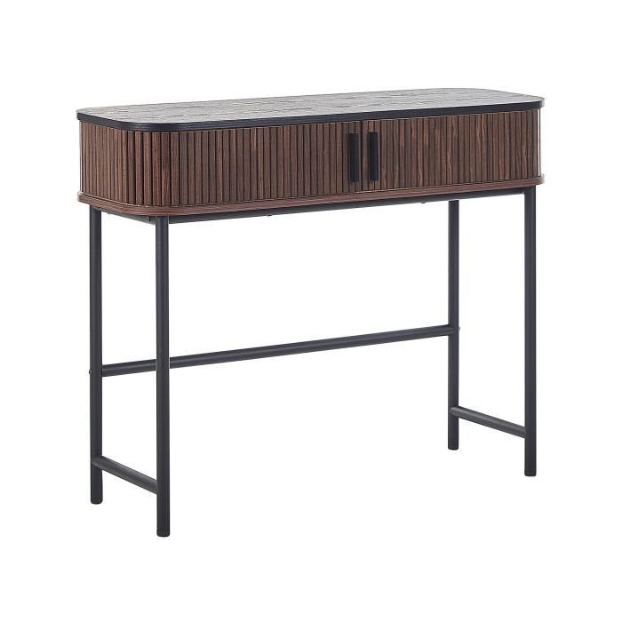 Console Table Dark Wood with Black JOSE