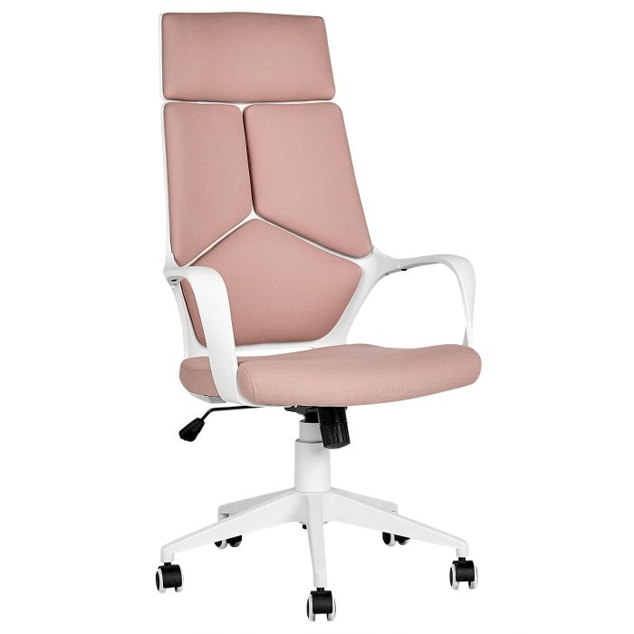Swivel Office Chair Pink and White DELIGHT