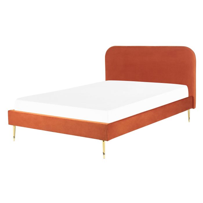 Velvet EU Double Size Bed Orange FLAYAT