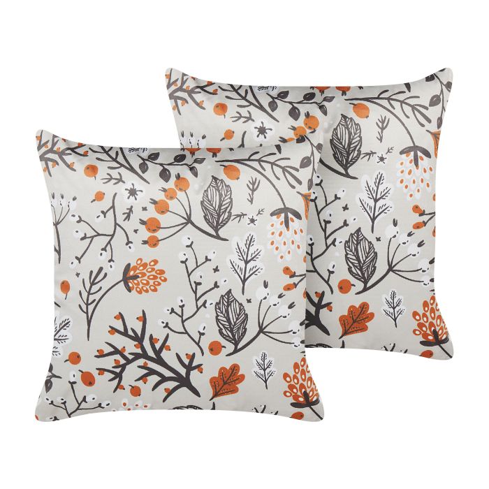 Set of 2 Velvet Cushions 45x45cm Off - White