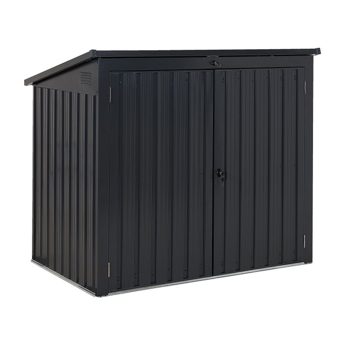 Steel Garden Storage Shed Grey MOENA
