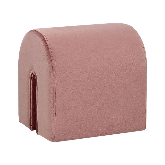 Velvet Curved Pouffe Pink MODOC